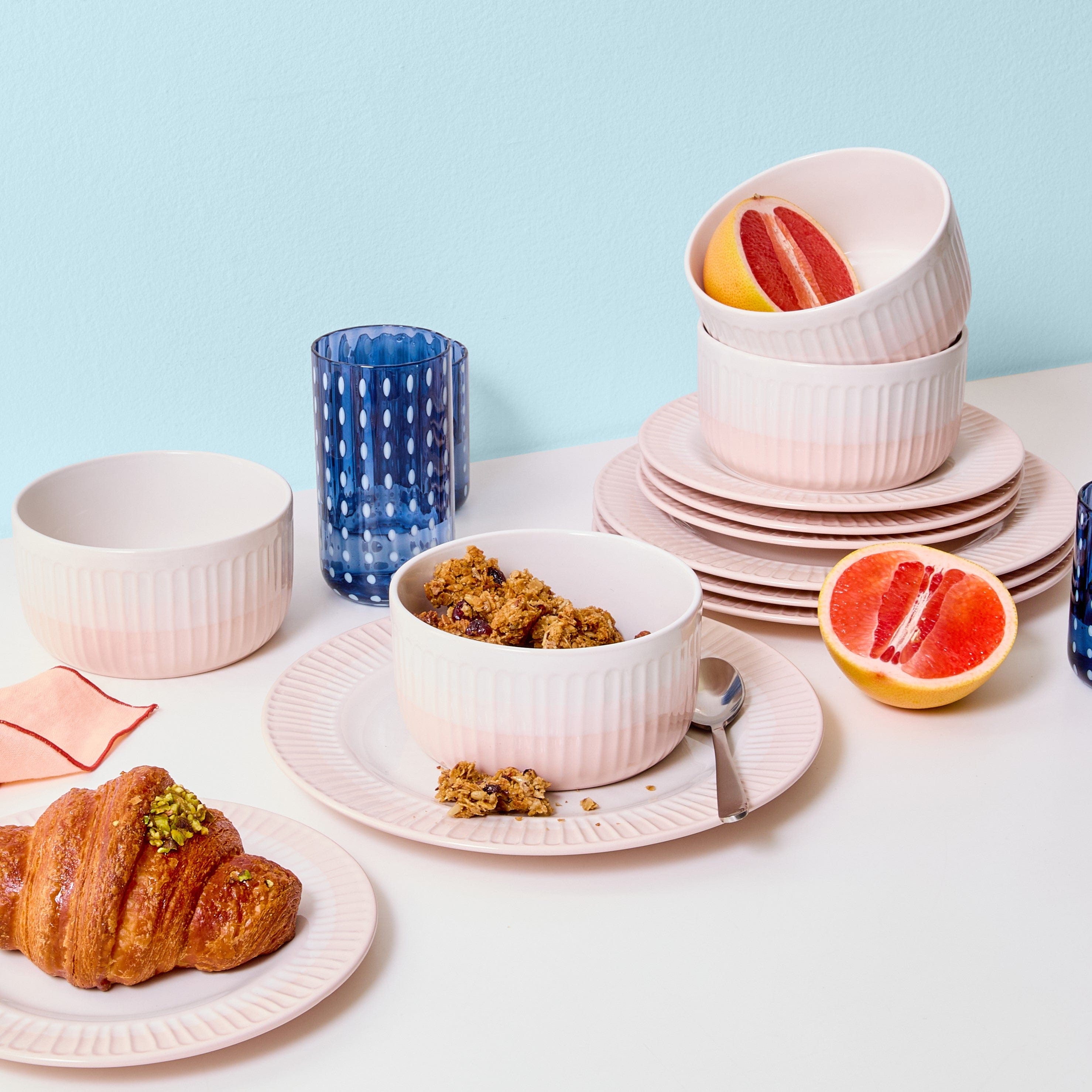 Darbie Angell Rising Up Blush 12 Piece Dinnerware Set, Service for 4