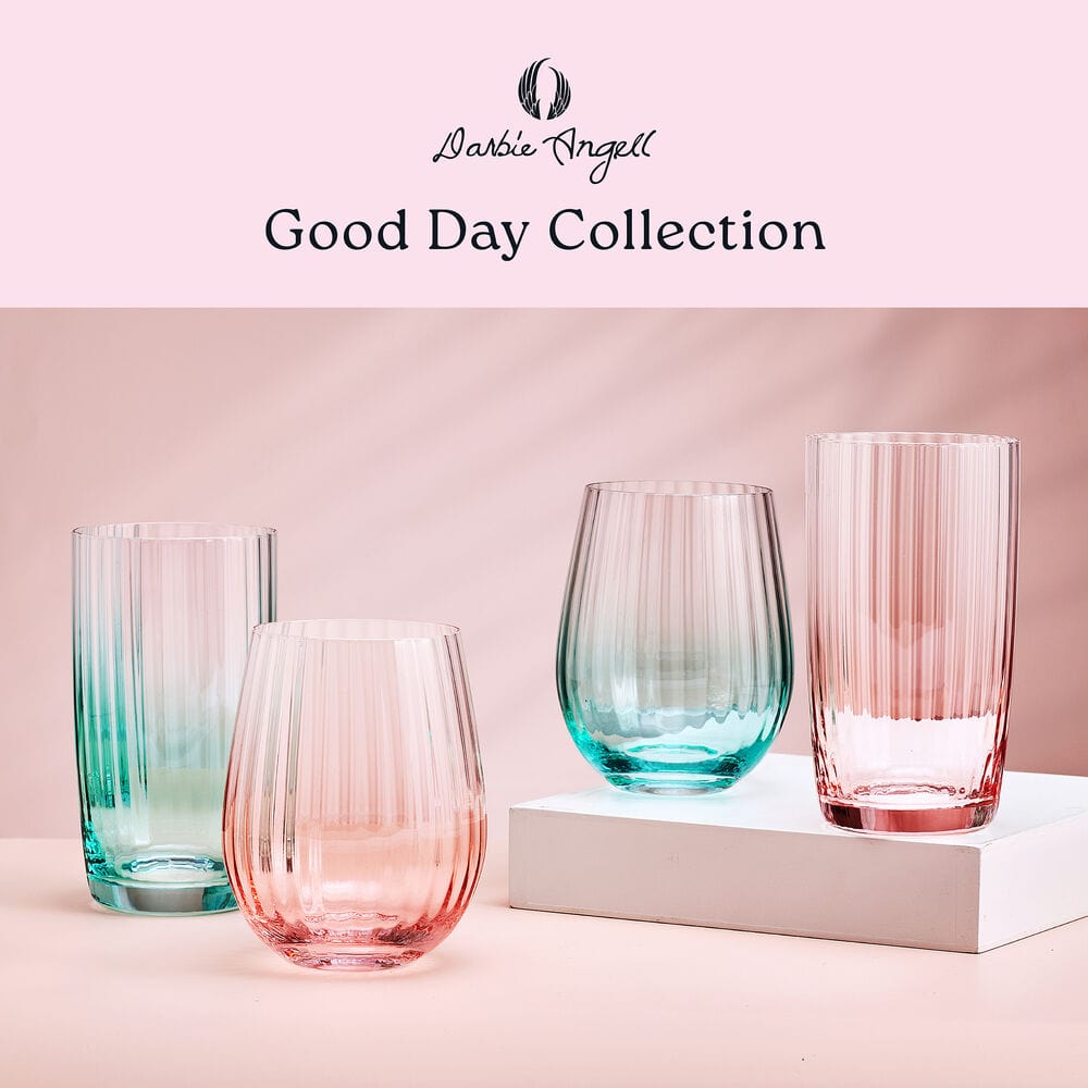 Darbie Angell Good Day Blush Set of 4 Highball Glasses