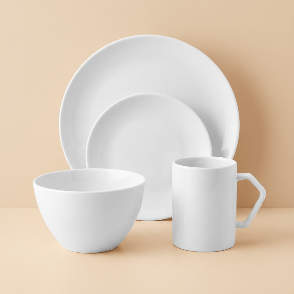 White Coupe 32 Piece Dinnerware Set, Service for 8