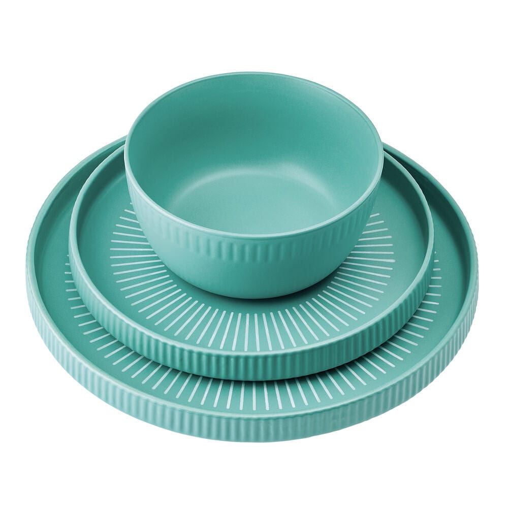 Darbie Angell Mod Teal 12 Piece Dinnerware Set, Service for 4