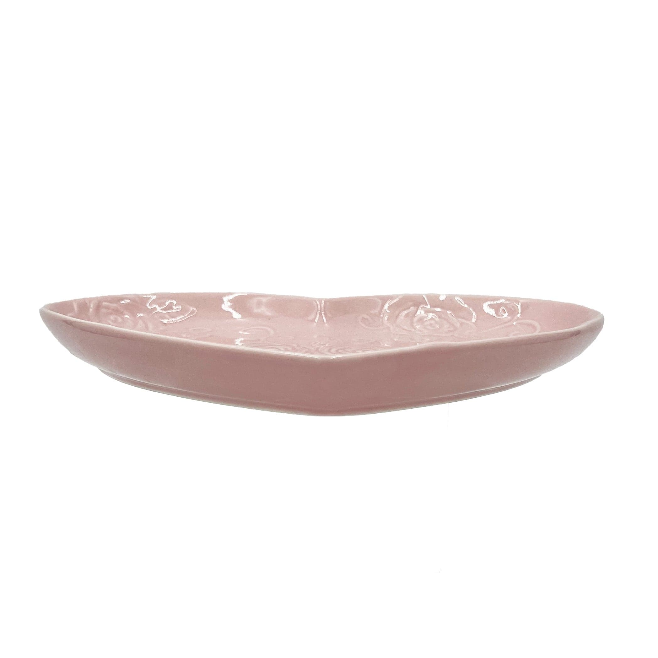 Tea Rose Pink Heart Shaped Plate