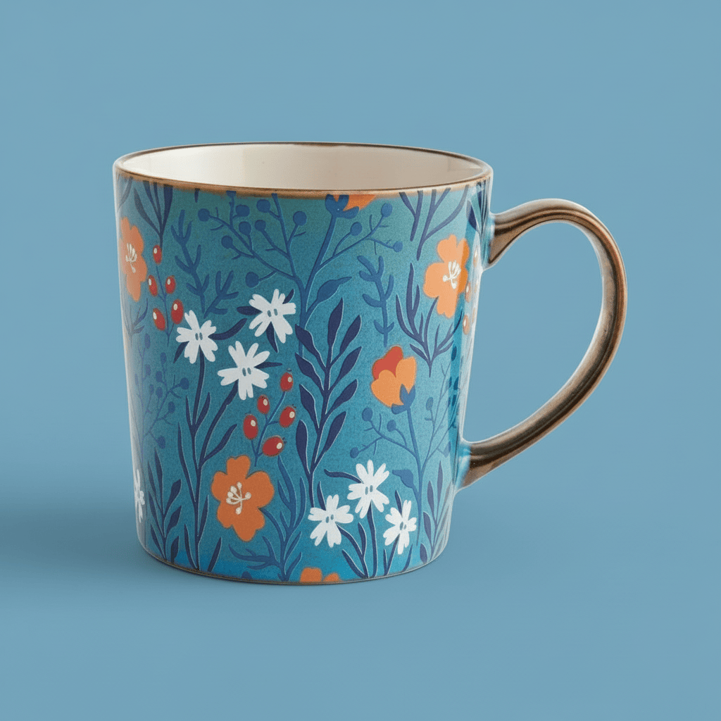 Sentiment Mugs Floral Blue Mug