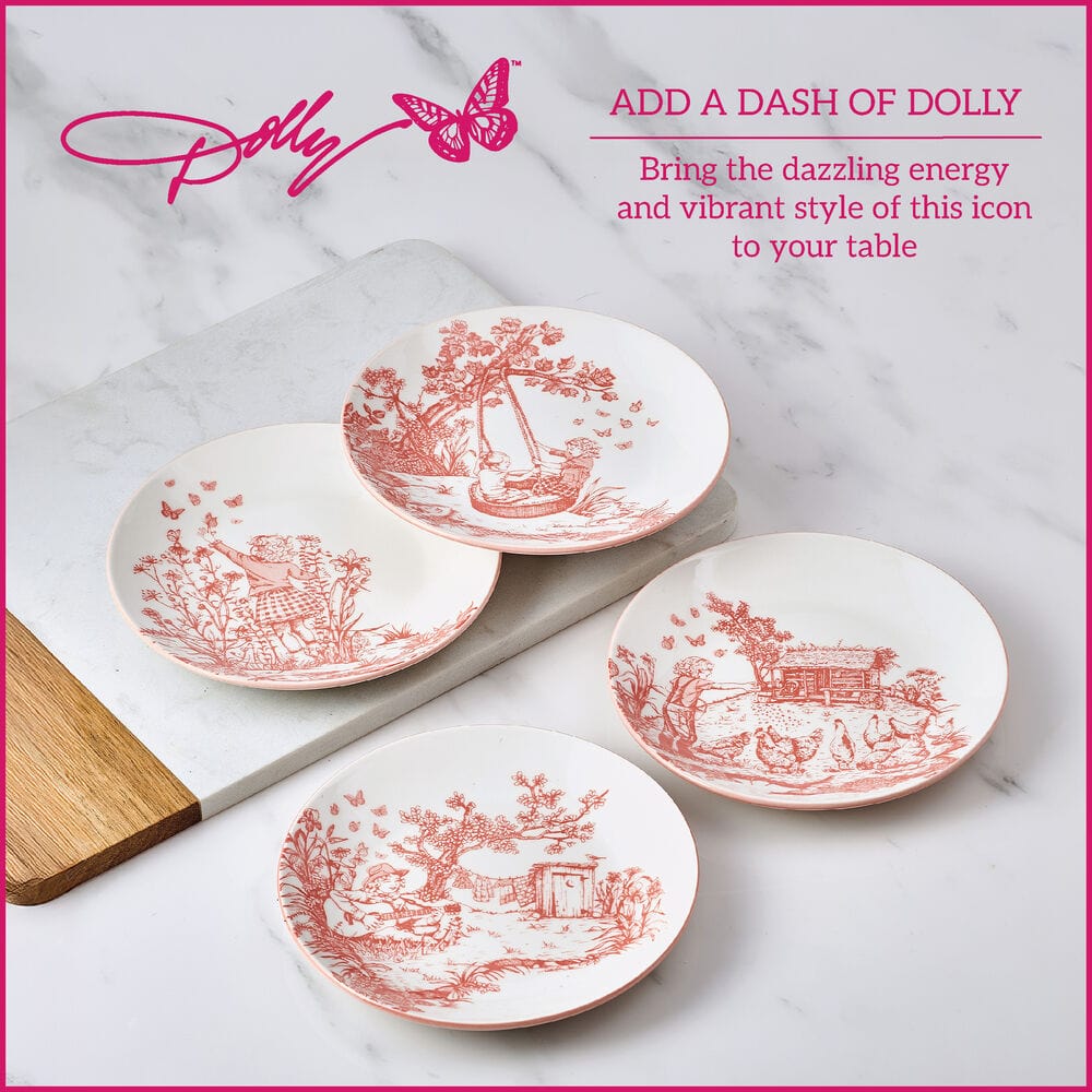 Dolly Parton Set of 4 Pink Appetizer Plates