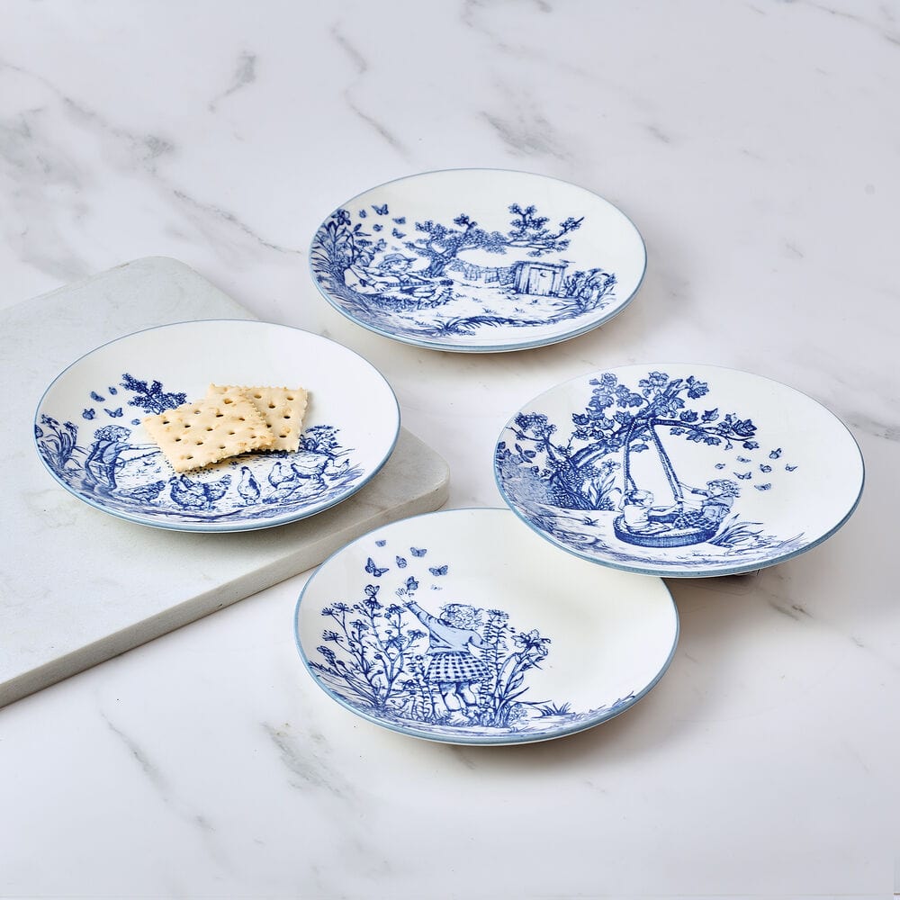 Dolly Parton Set of 4 Blue Appetizer Plates