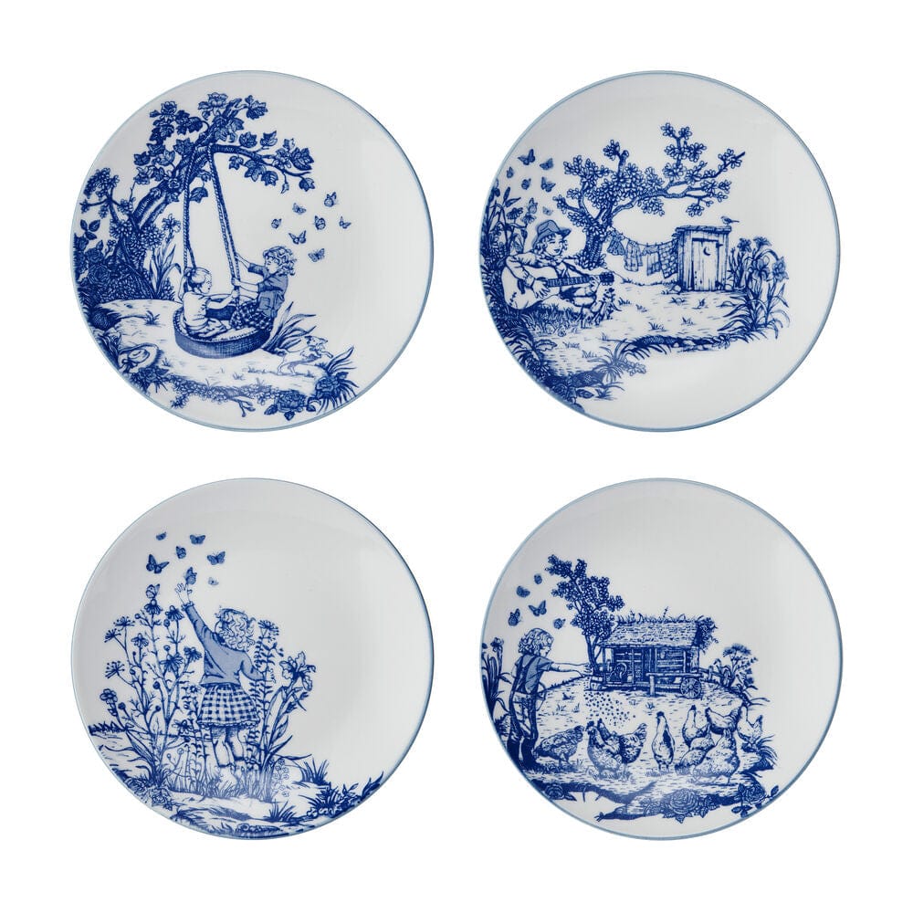 Dolly Parton Set of 4 Blue Appetizer Plates