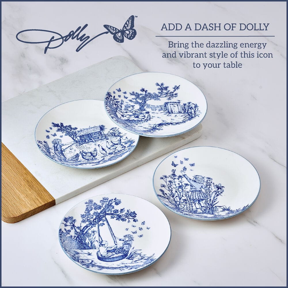 Dolly Parton Set of 4 Blue Appetizer Plates