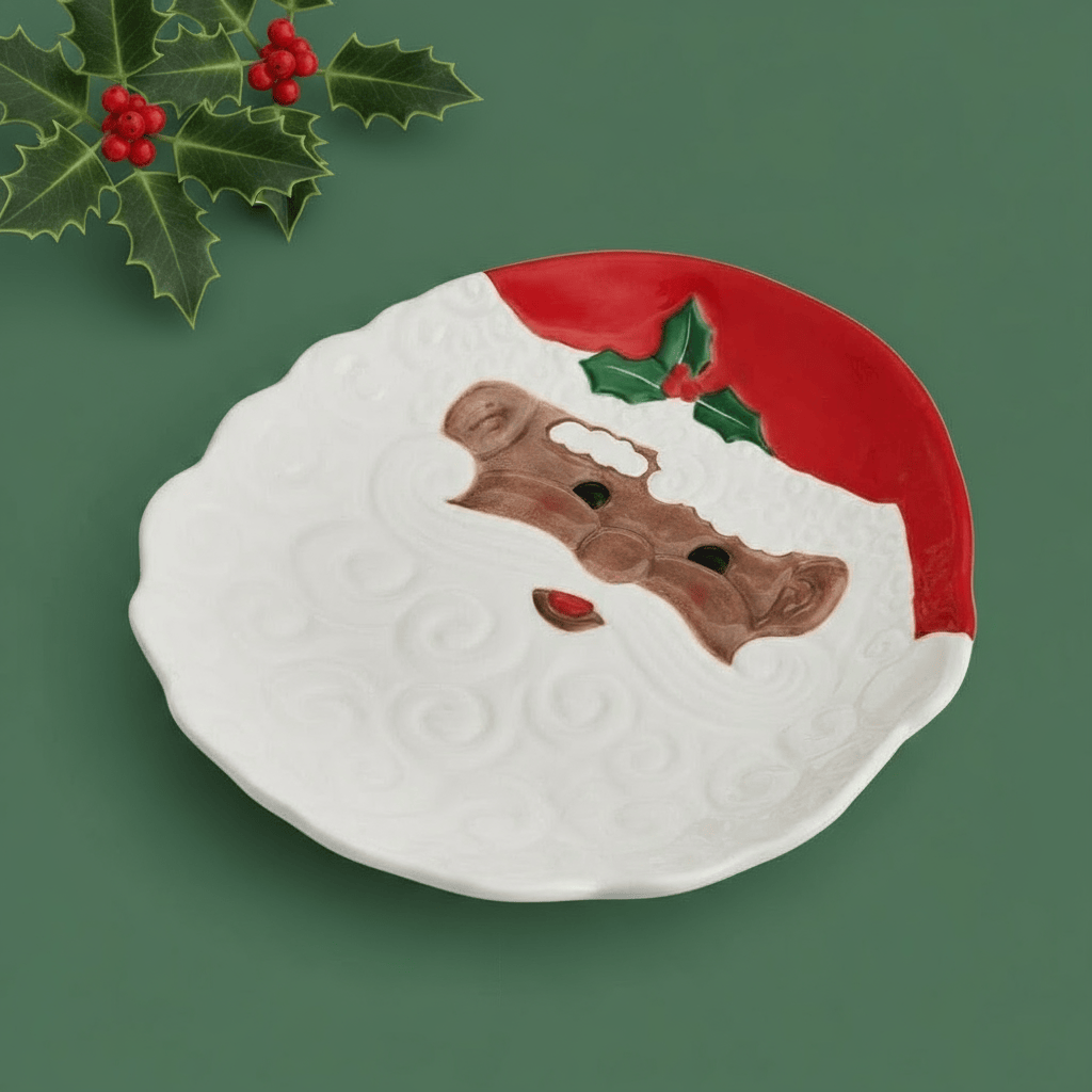 Winterberry® African American Santa Figural Cookie Plate