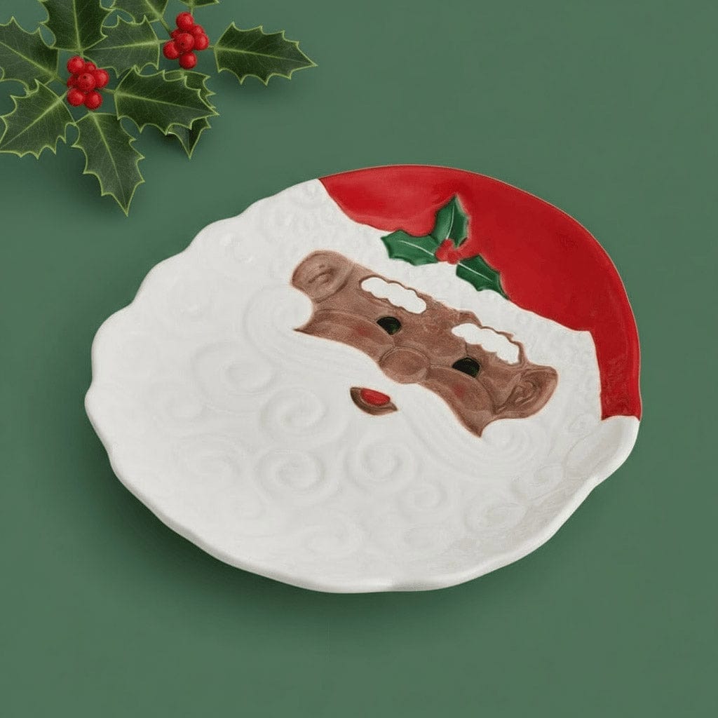 アメリカンカントリー雑貨♥サンタさんからの贈り物★飾り彫りハート❤️バスケット Winterberry® African American Santa Figural Cookie Plate