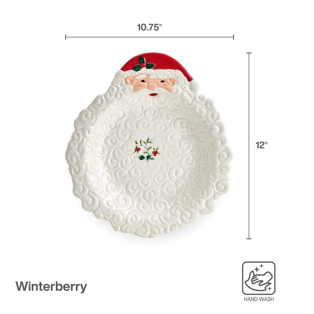 Winterberry® Santa Figural Bearded Platter