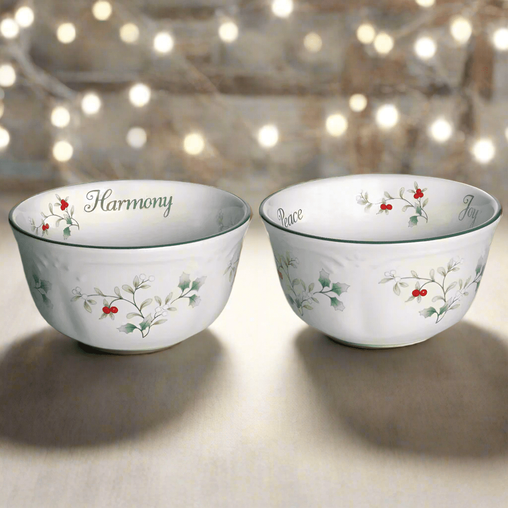Weverse ウィンターセット Winterberry® Set of 2 Sentiment Dessert Bowls