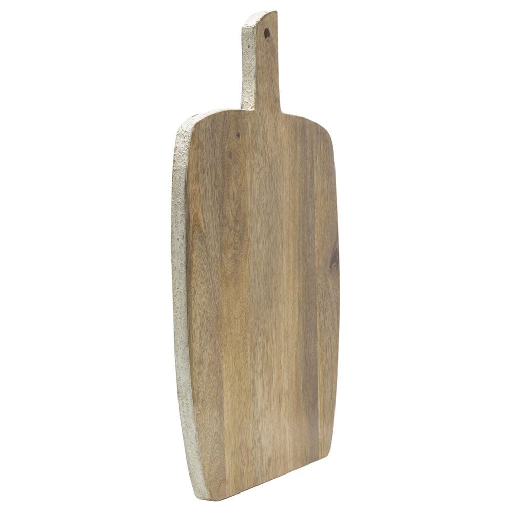 Fitz and Floyd Austin Craft Upton Mango Wood Cheese Charcuterie Serving Board, White