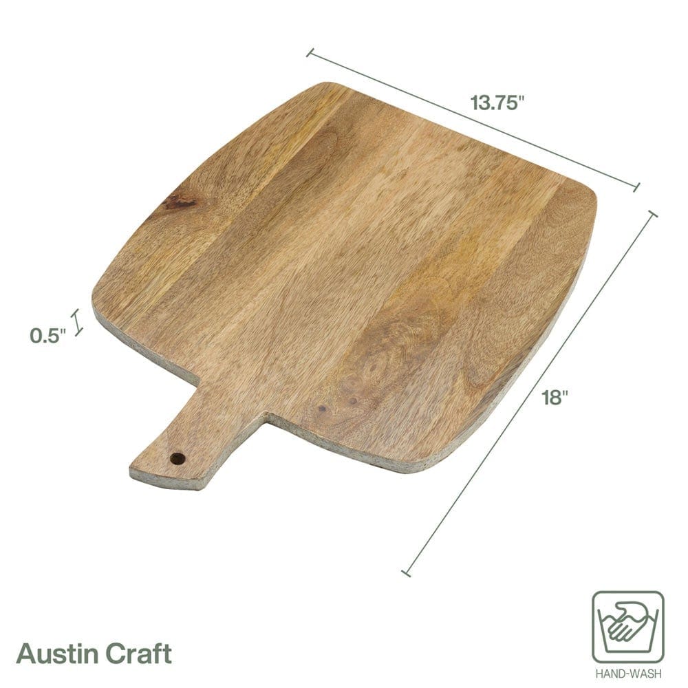 Fitz and Floyd Austin Craft Upton Mango Wood Cheese Charcuterie Serving Board, White