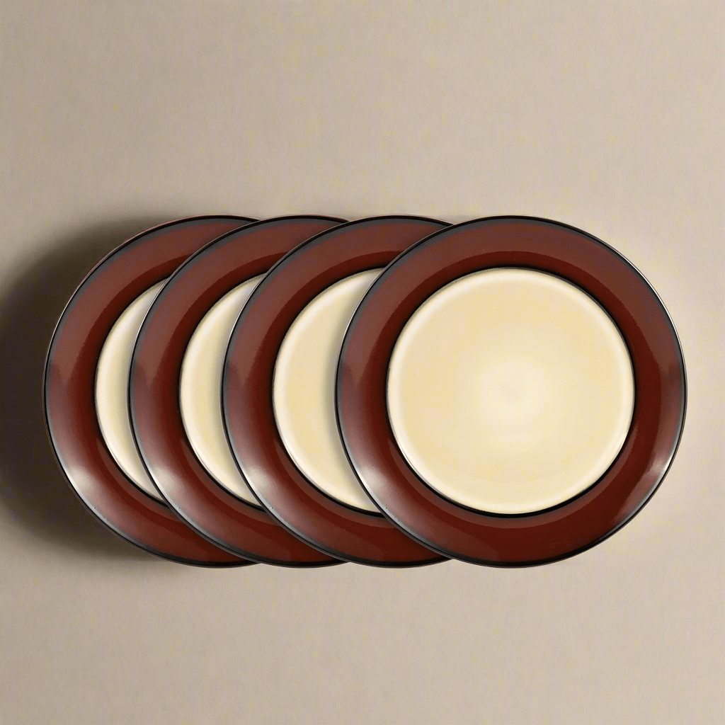Belmont Set of 4 Red Round Dinner Plates