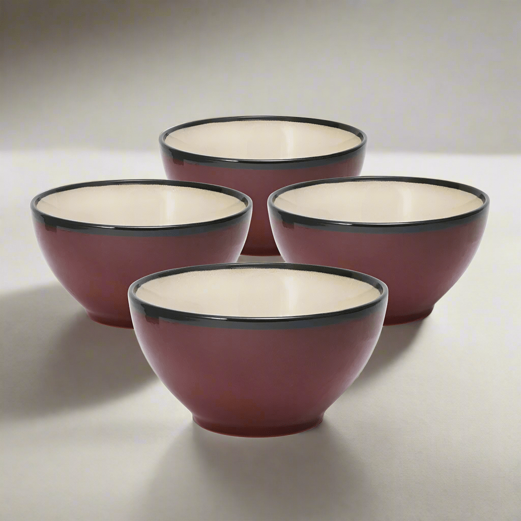 Belmont Set of 4 Red Soup Cereal Bowls