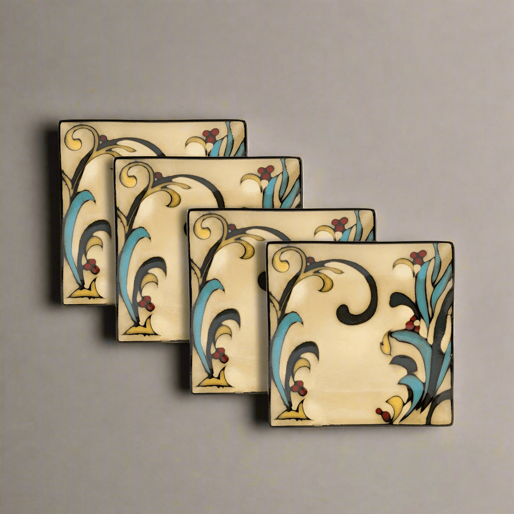 Belmont Set of 4 Square Leaves Salad Plates