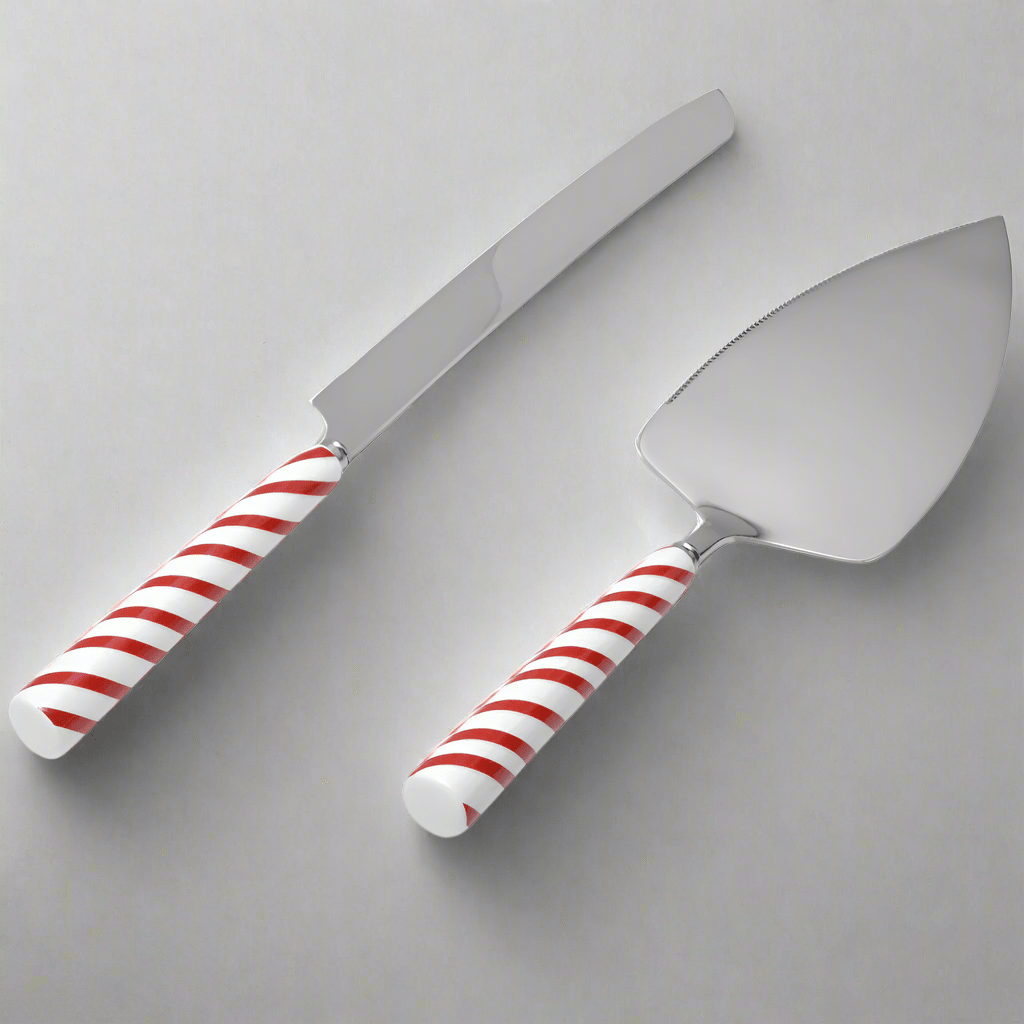 Candy Cane Cake Knife and Server Set