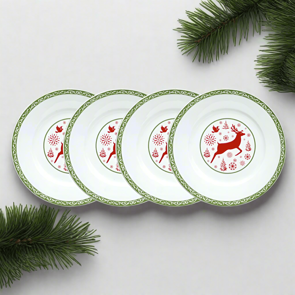 Dancing Snowflakes Set of 4 Salad Plates Pfaltzgraff