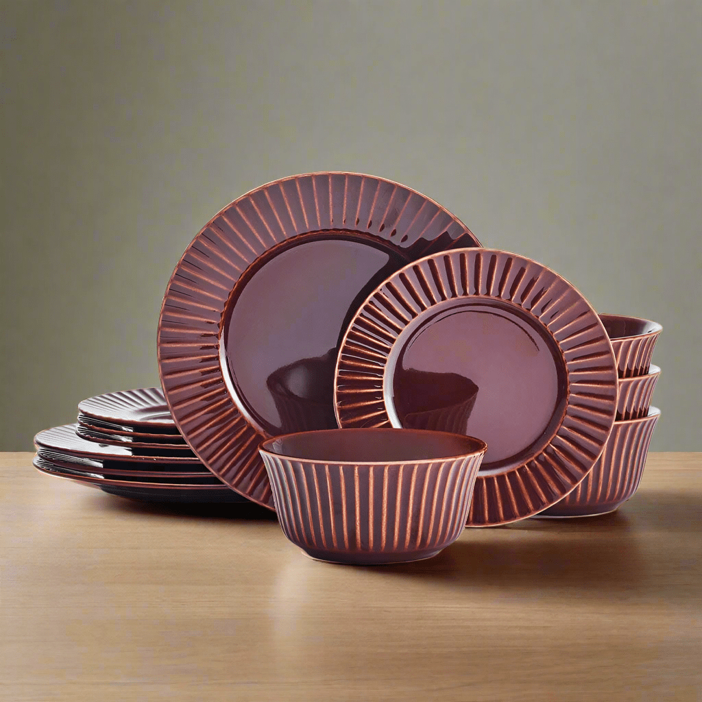 Dannie Red 12 Piece Dinnerware Set, Service for 4