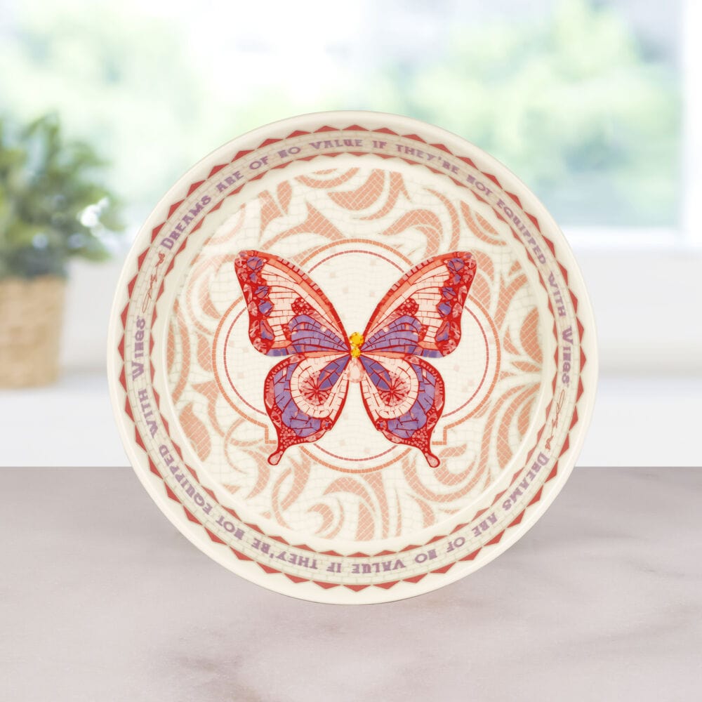 Dolly Parton Mosaic Butterfly Pie Plate