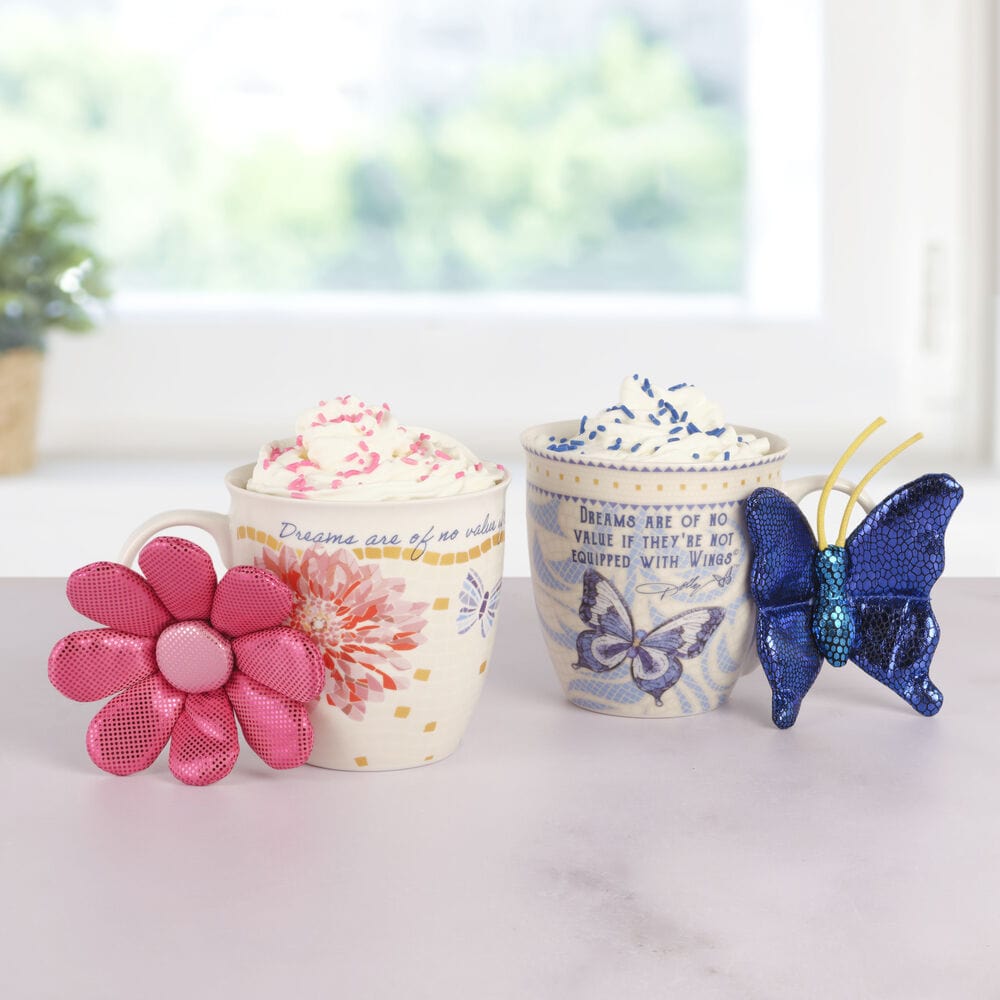 Dolly Parton Mosaic Set of 2 Mugs with Ornaments