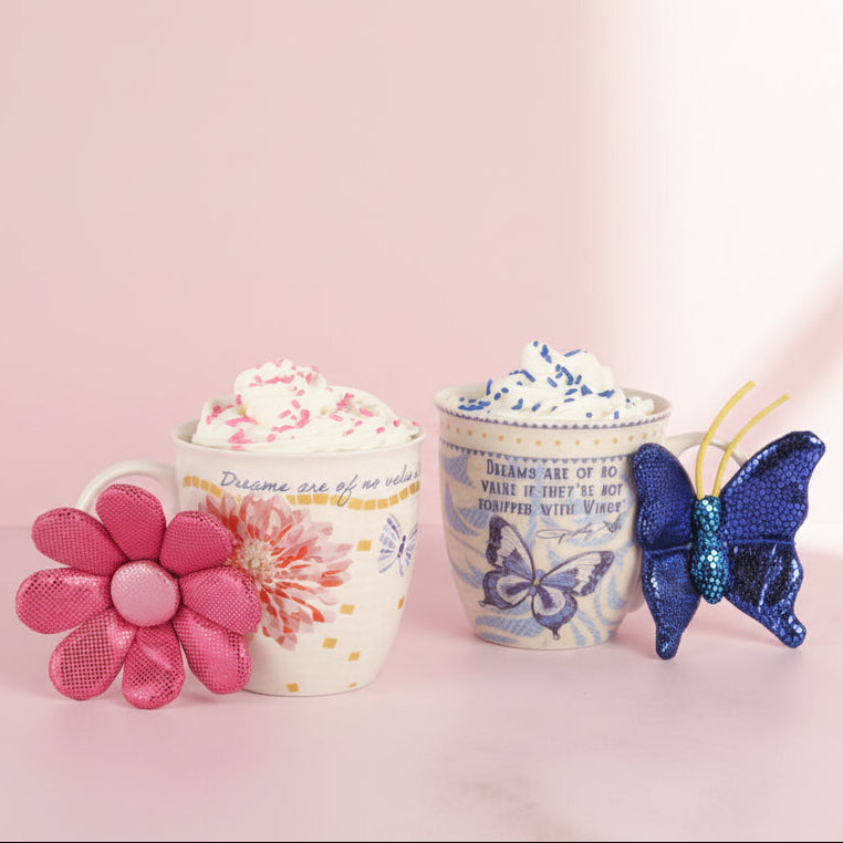 Dolly Parton Mosaic Set of 2 Mugs with Ornaments