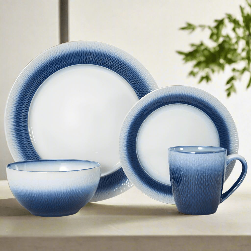 Eclipse Blue 16 Piece Dinnerware Set, Service for
