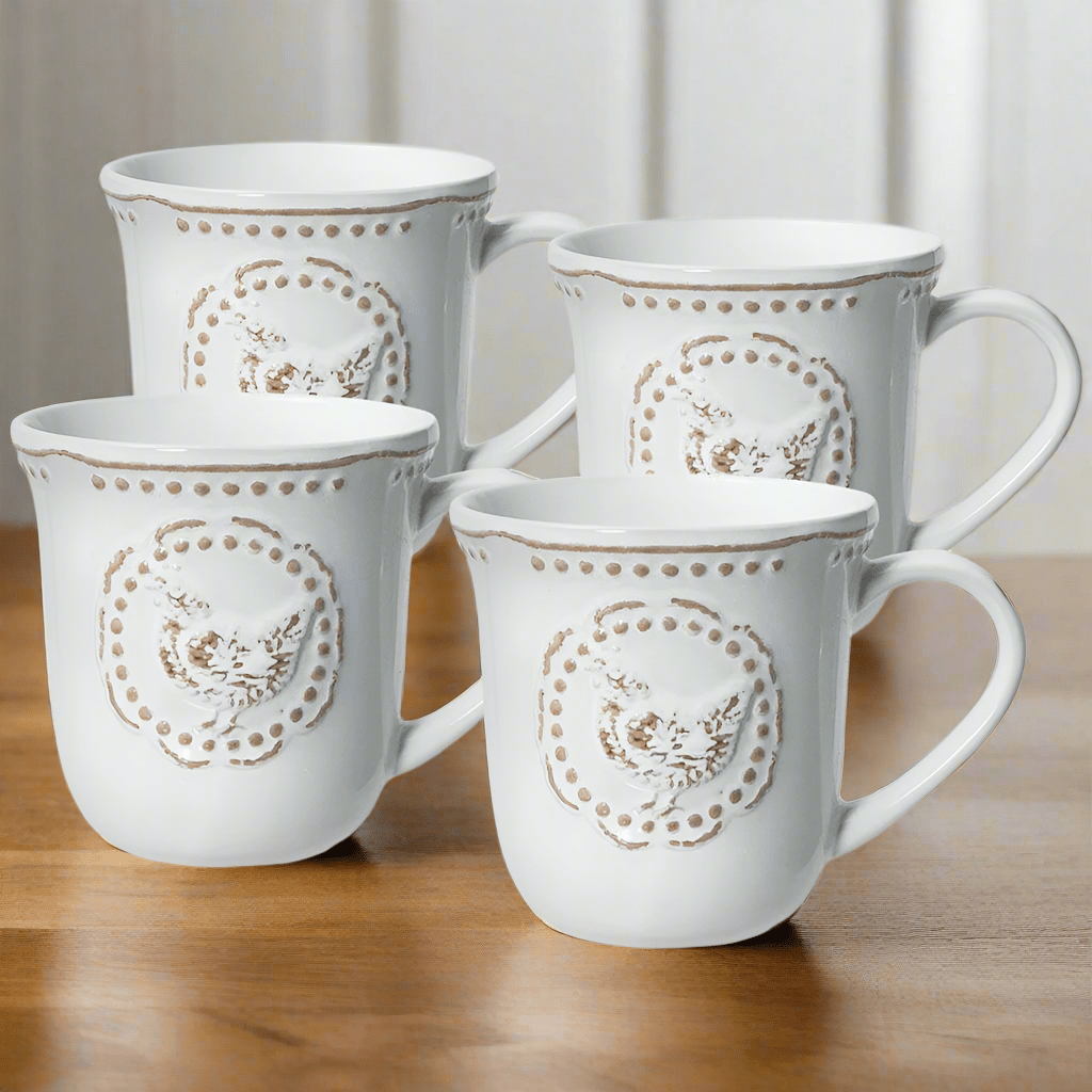 Coffret 4 Mugs 30Cl En Porcelaine Fine Okinawa Coffret 4 Mugs 30Cl En Porcelaine Fine Okinawa