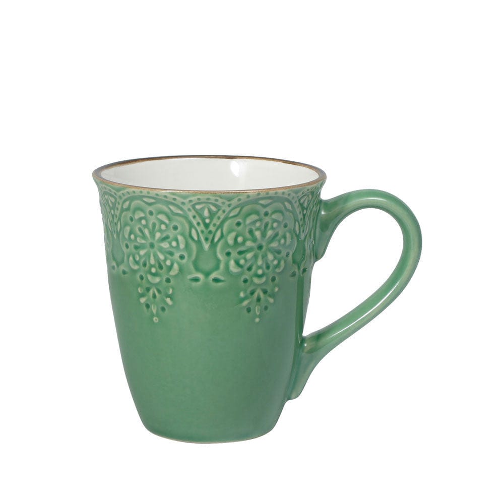 French Lace Green 16 Piece Dinnerware Set Service for 4