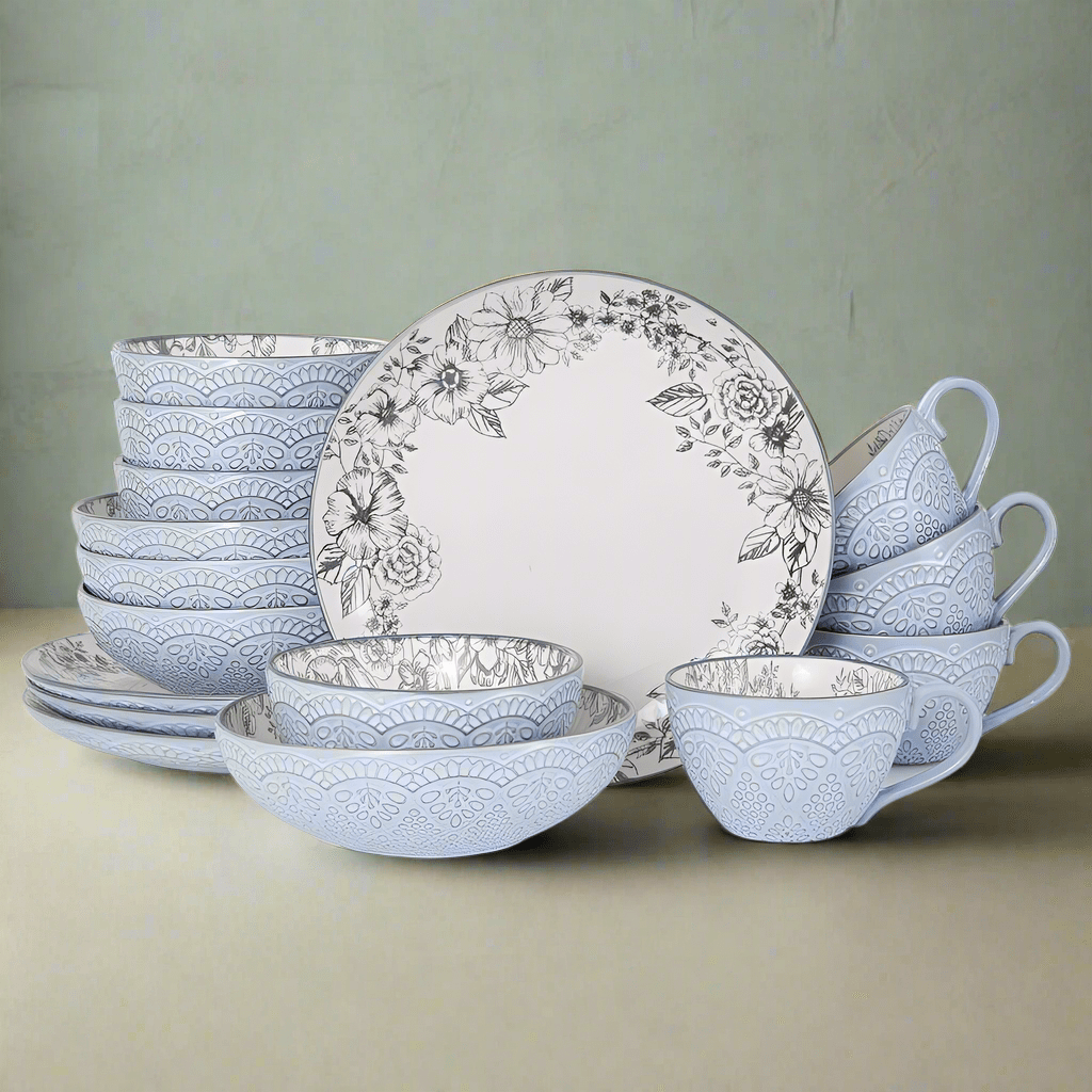 Gabriela Gray 16 Piece Dinnerware Set, Service for 4