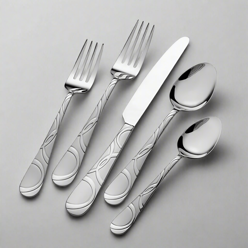 Pfaltzgraff 53 Pc Garland Frost Stainless Steel Flatware Set