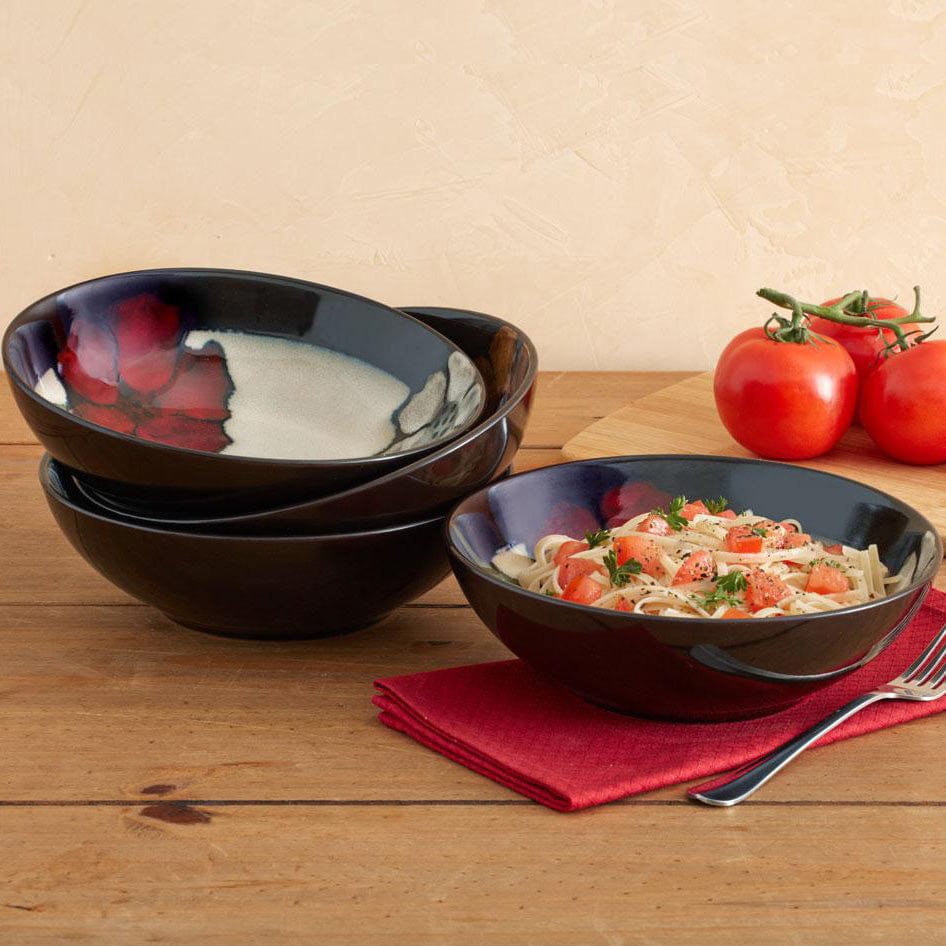 Painted Poppies Set of Individual Pasta Salad Bowls