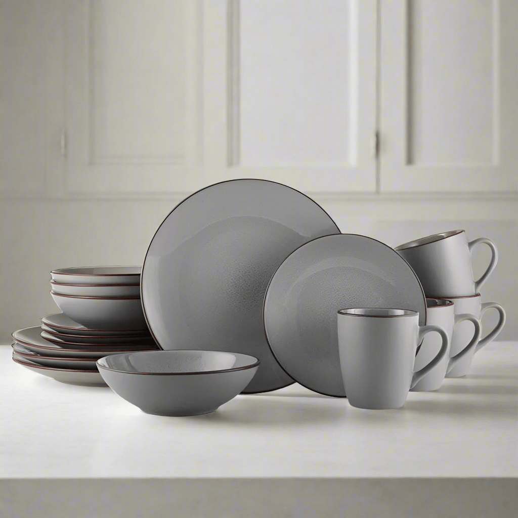 Pierce Gray 16 Piece Dinnerware Set, Service for 4 Pierce Gray 16 Piece Dinnerware Set, Service for 4