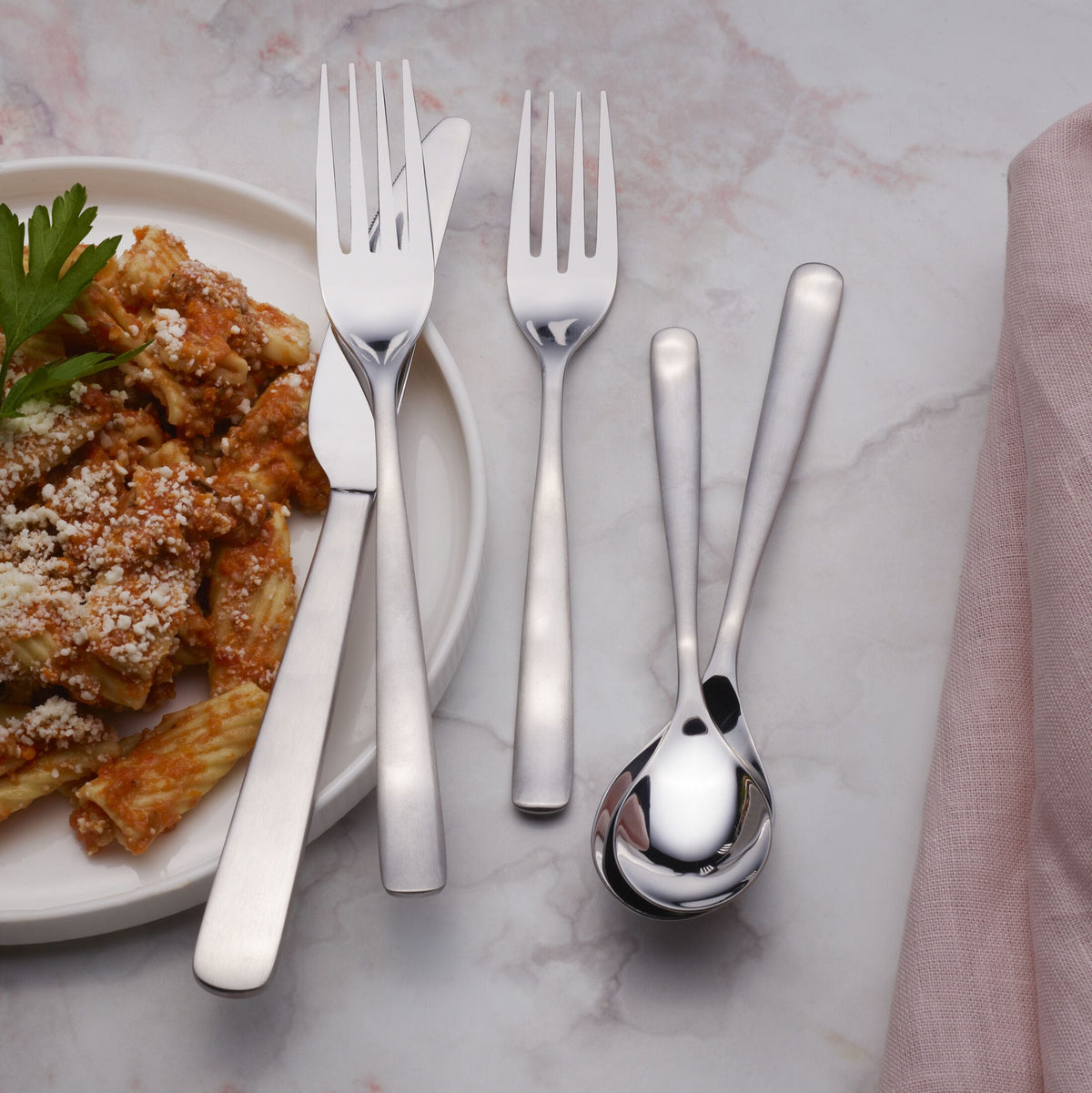 August Satin 20 Piece Flatware Set, Service for 4