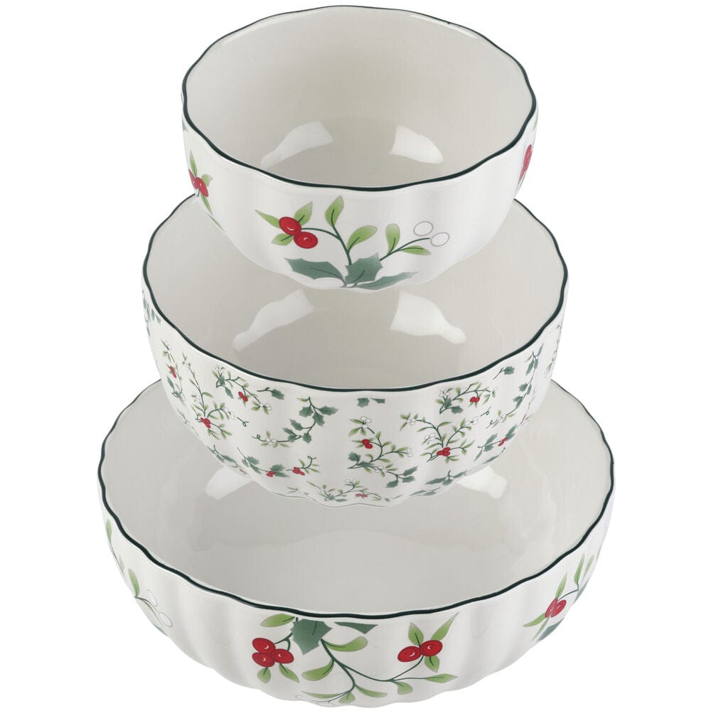 Winterberry® Set of 3 Scalloped Serving Bowls