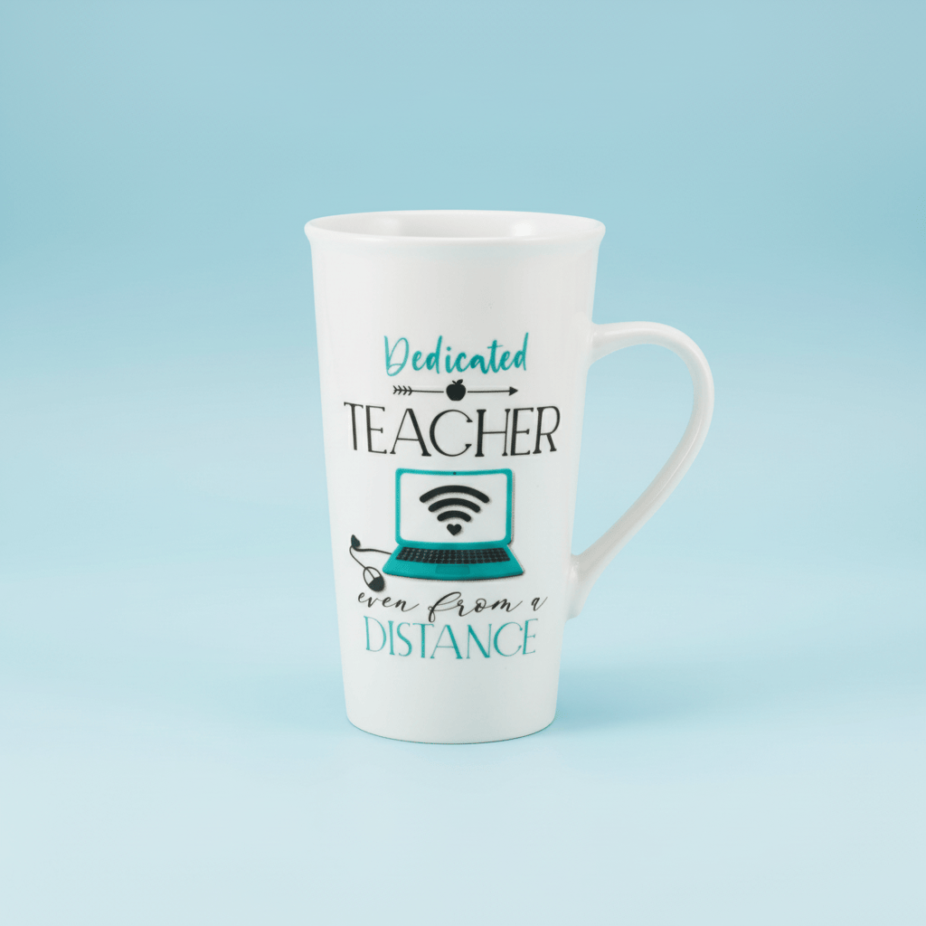 Sentiment Mugs Dedicated Teacher From Distance Latte Mug
