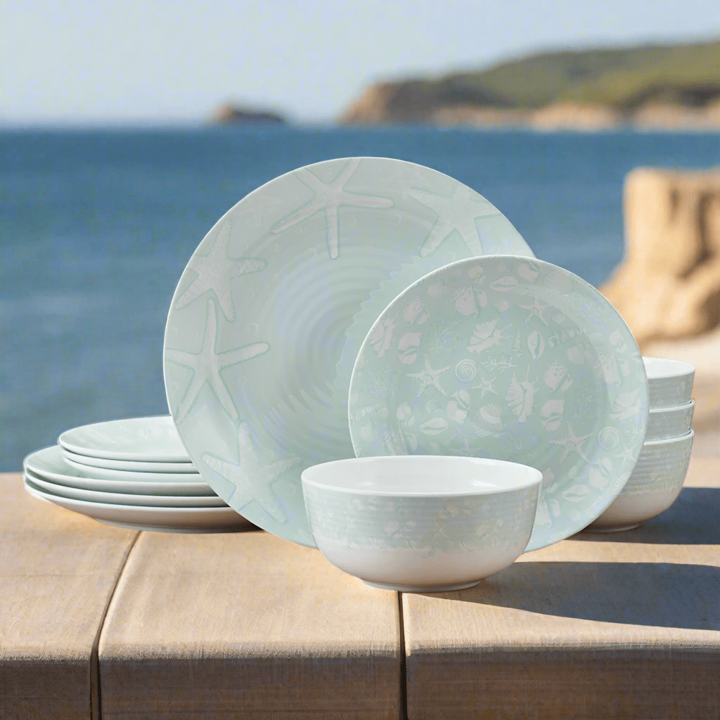 Venice 12 Piece Outdoor Melamine Dinnerware Set, Service for 4 Venice 12 Piece Outdoor Melamine Dinnerware Set, Service for 4