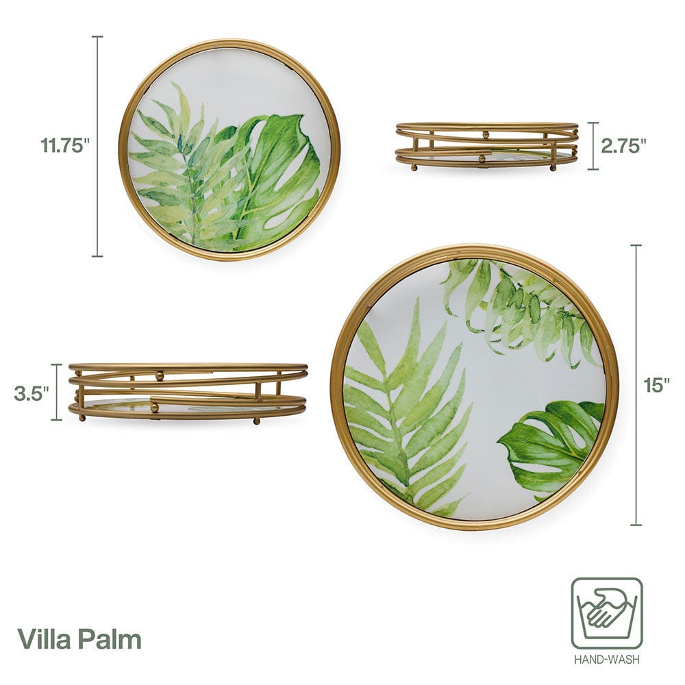 Fitz and Floyd Villa Palm Set of 2 Centerpiece Decor Trays