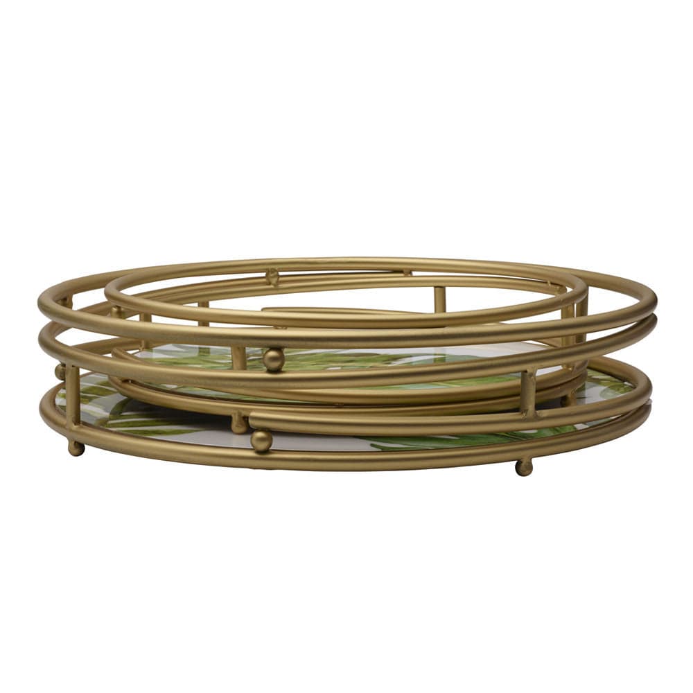 Fitz and Floyd Villa Palm Set of 2 Centerpiece Decor Trays