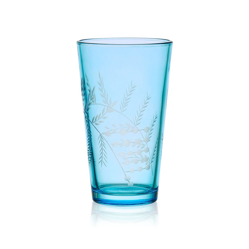 Fitz and Floyd Wildflower Highball Glasses Set of 4, Blue