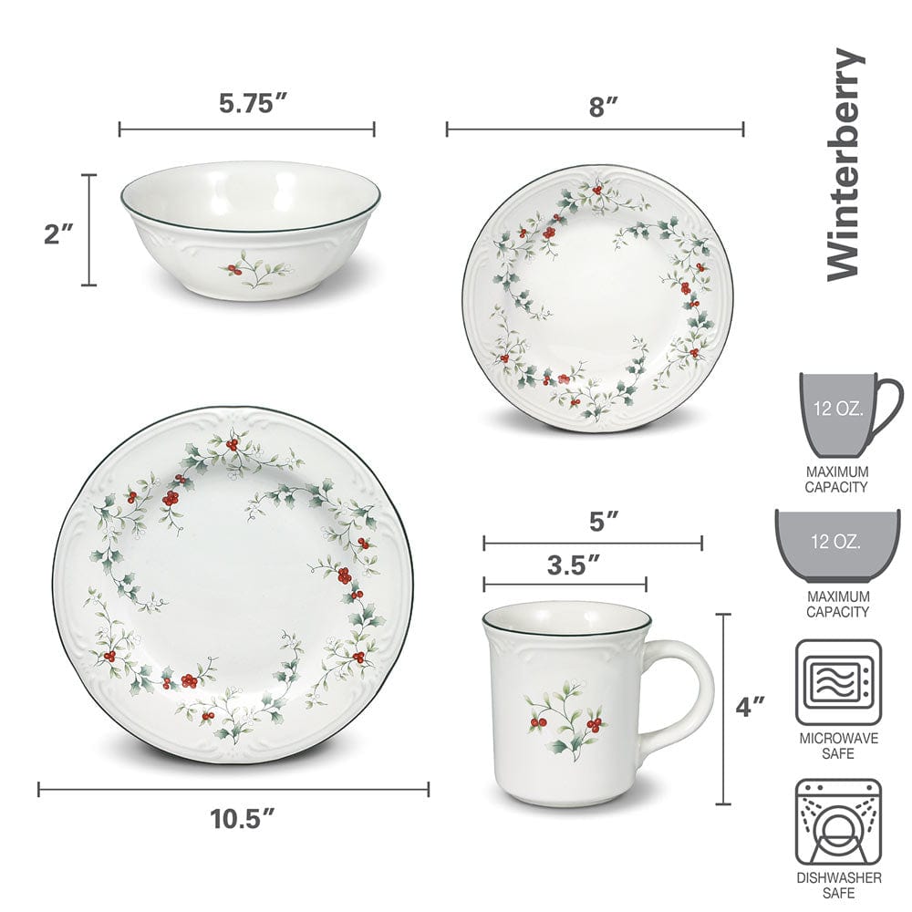 Winterberry® 16 Piece Dinnerware Set, Service for 4