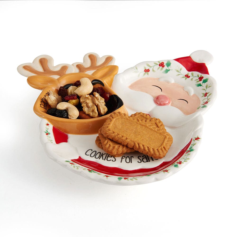 Winterberry® Santa and Reindeer Cookie Plate