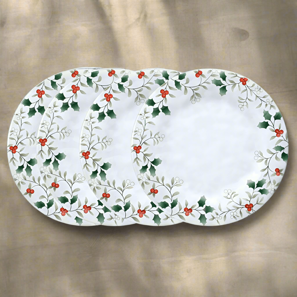 Winterberry® Set of 4 Outdoor Melamine Dinner Plates