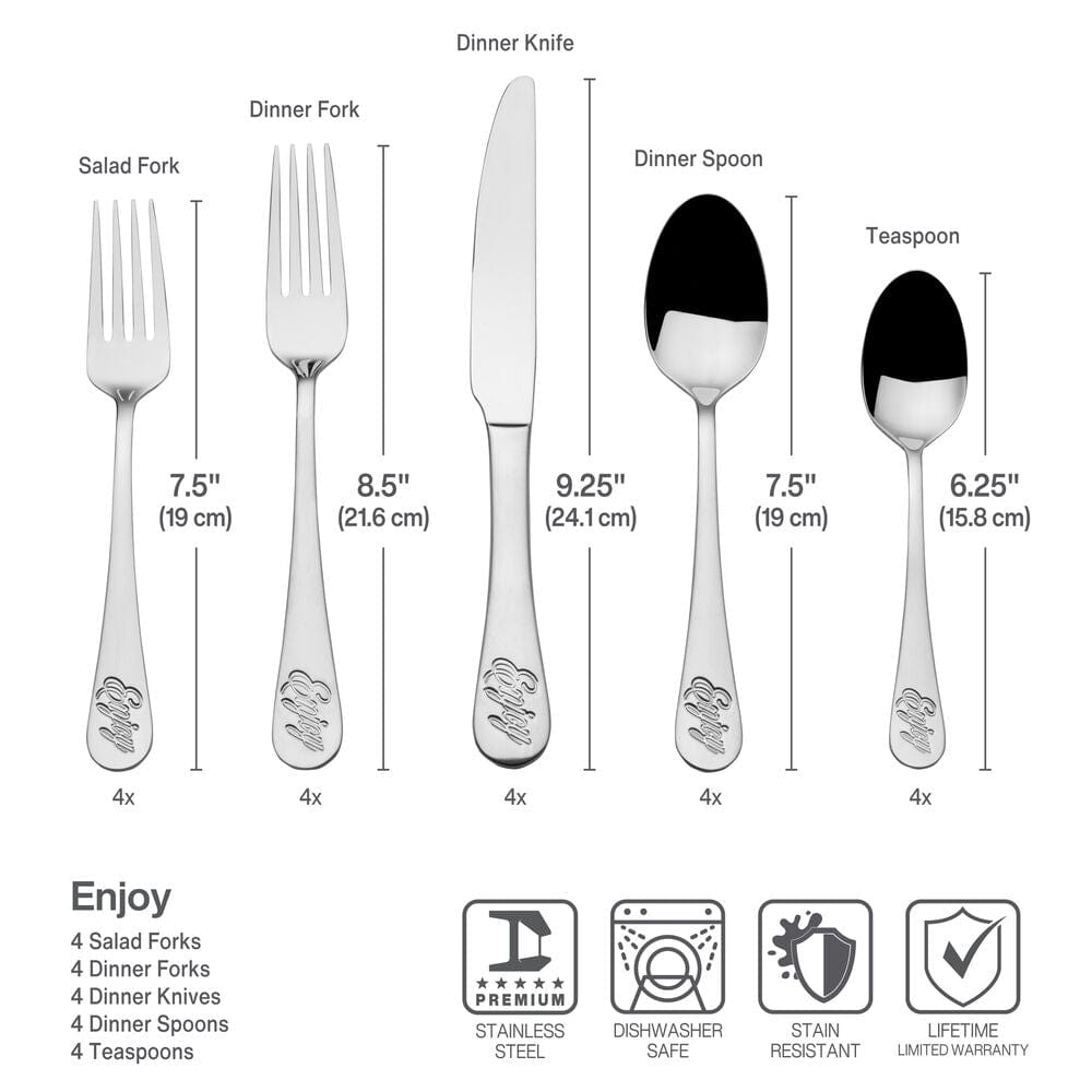 Enjoy 20 Piece Flatware Set, Service for 4