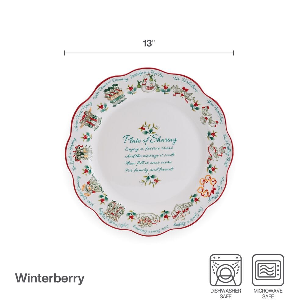Winterberry® 12 Days Of Christmas Scalloped Sharing Plate