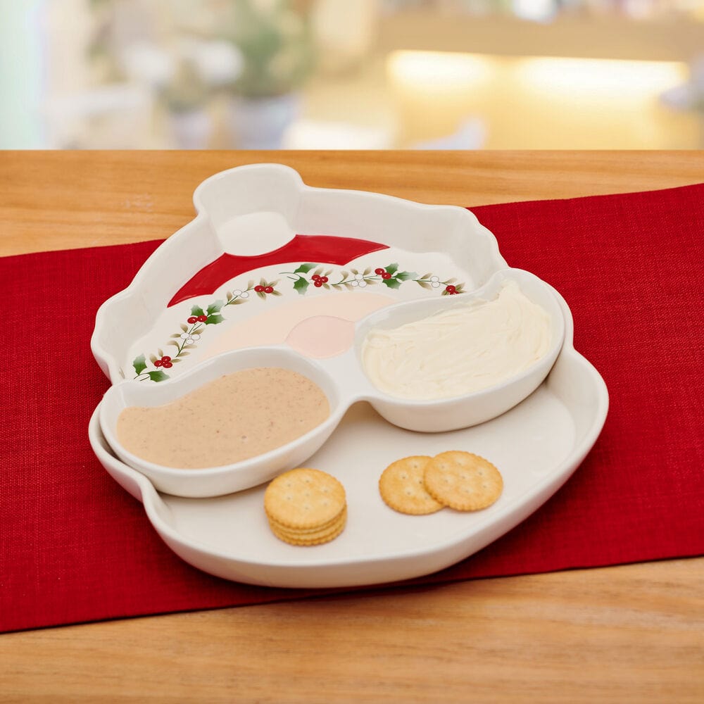 Winterberry® Santa Chip and Dip Platter Tray