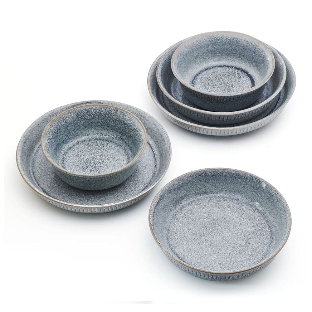 Amara Smoke 6 Piece Dinnerware Bowl Set, Service for 2