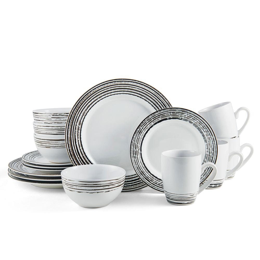 Bryson White 16 Piece Dinnerware Set, Service for 4