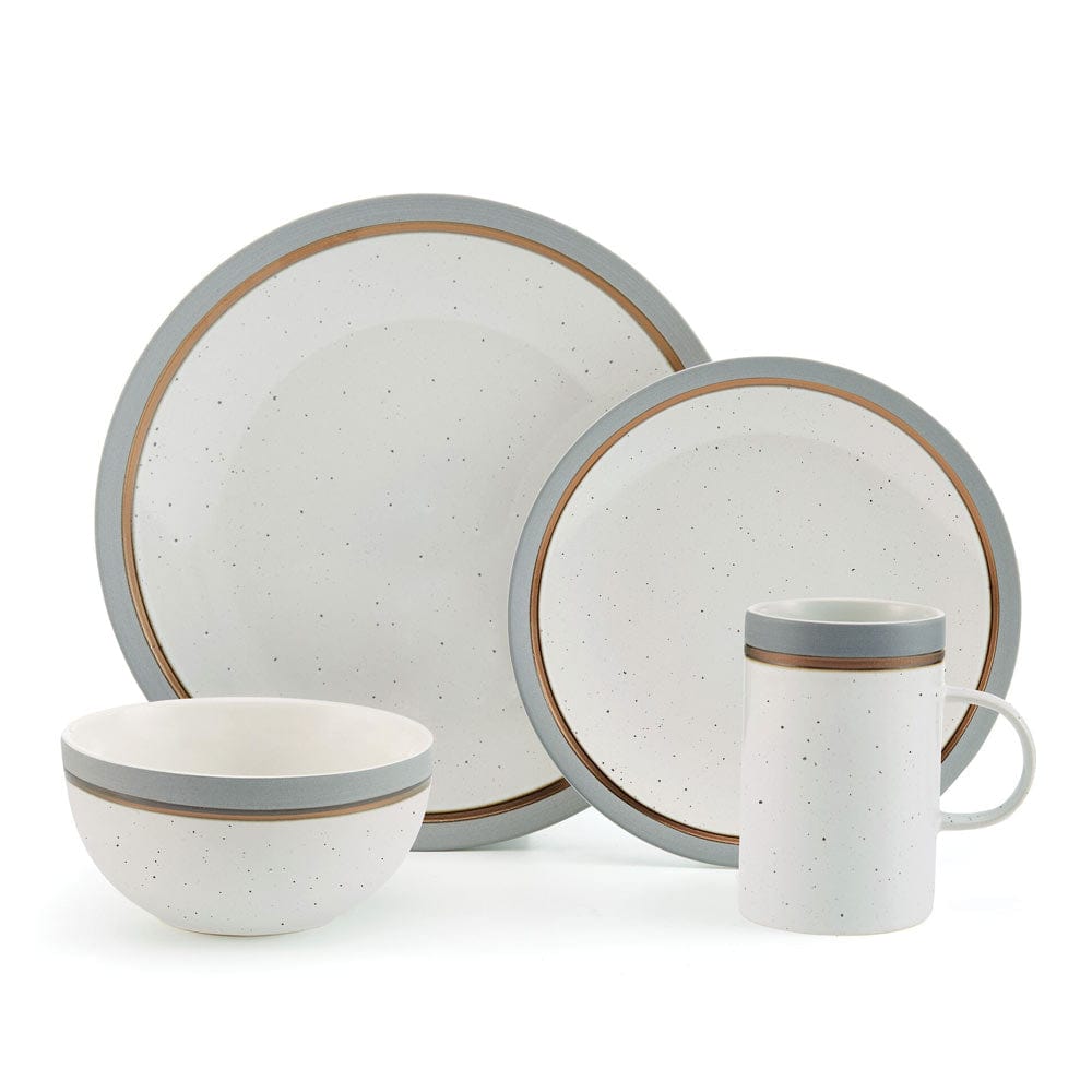 Ezra Grey 16 Piece Dinnerware Set, Service for 4