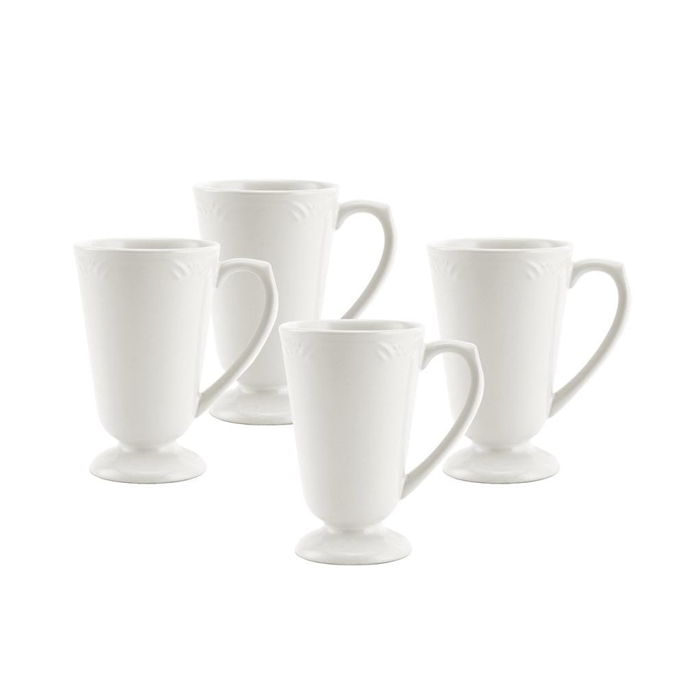 Farmhouse White Mugs, Set of 4