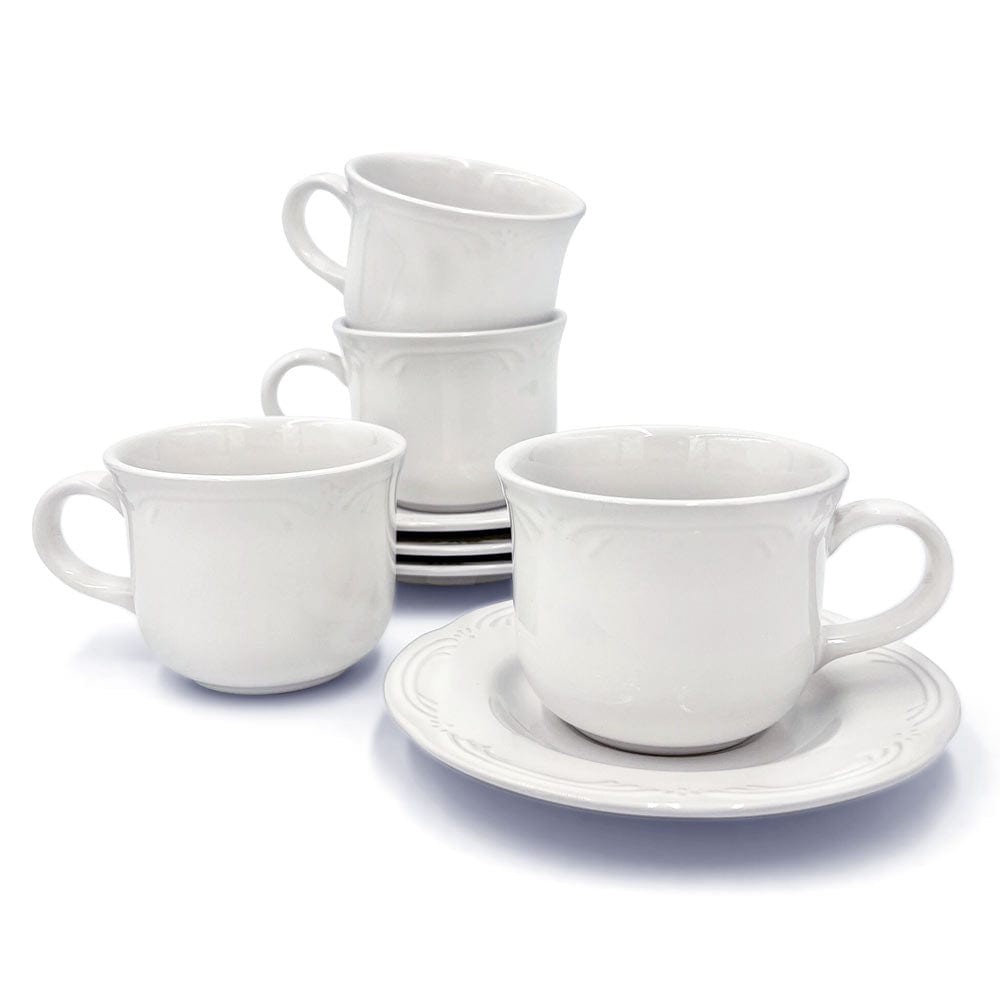 Filigree Set of 4 Tea Cups and Saucers